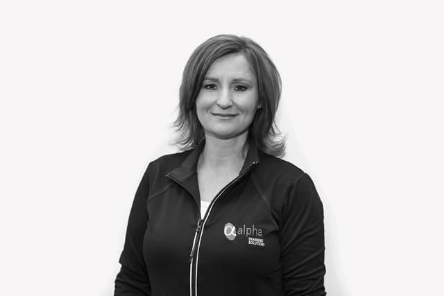 Sarah Conkin, in an Alpha Training Solutions jacket